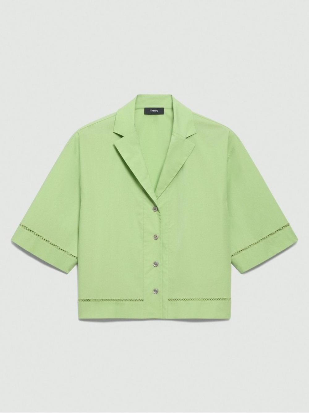 Theory Boxy Camp Shirt in City Poplin Size Medium - Picture 5 of 13